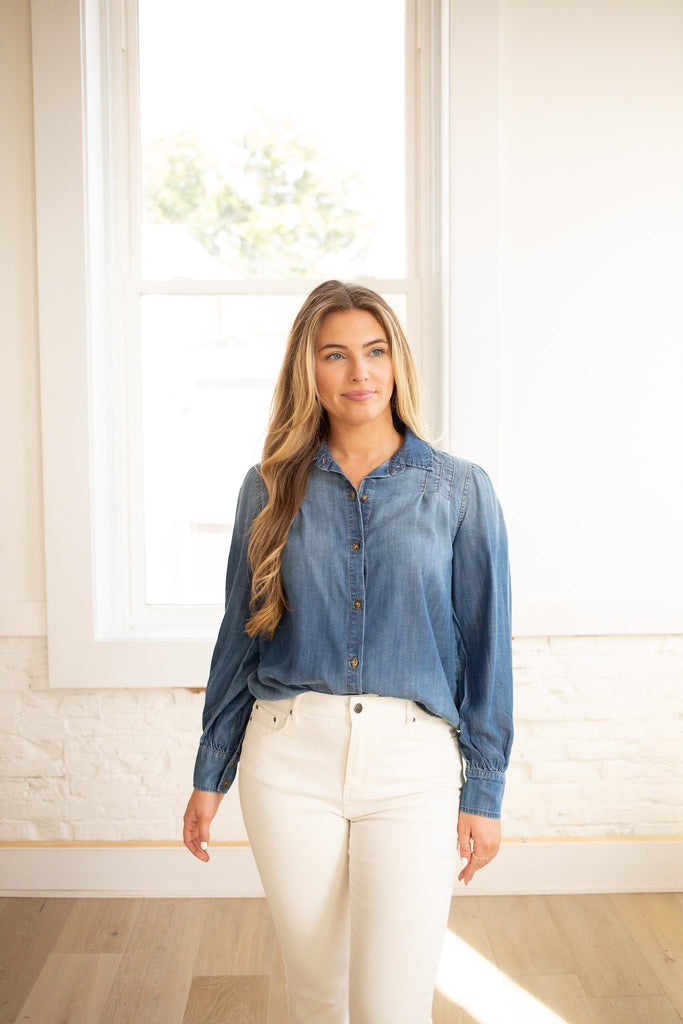 Bella Dahl Pin Tucked Button Down The Barefoot Cottage