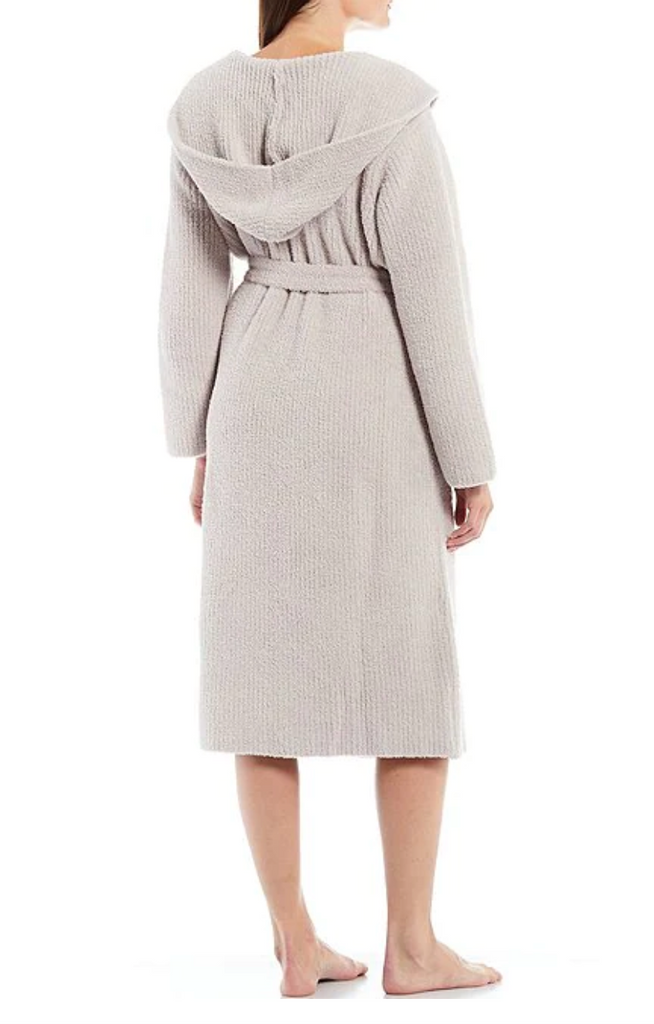 CozyChic Ribbed Hooded Robe | Silver Ice