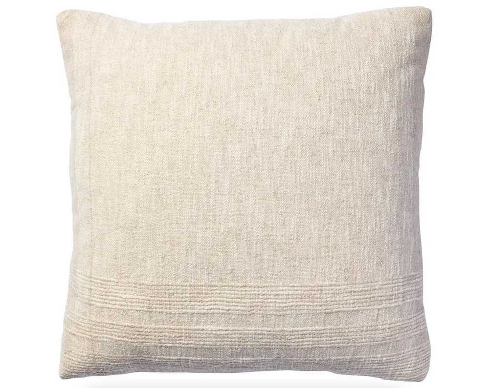 Cream & Beige Textured Stripe Pillow