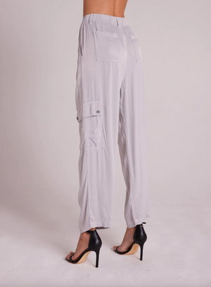 Satin Pleated Cargo Trouser