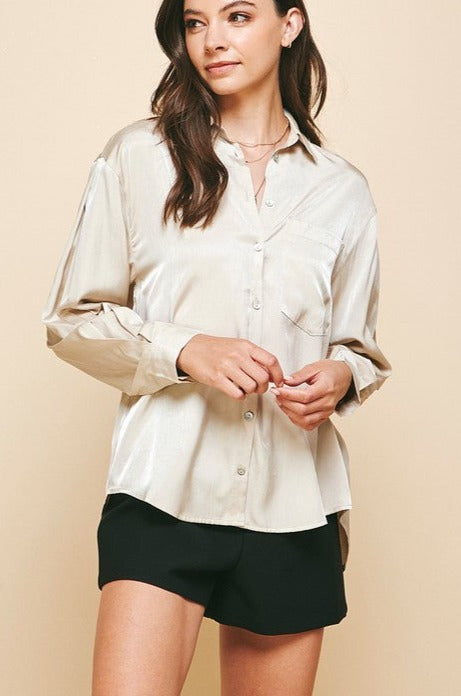 Shimmer Button Down