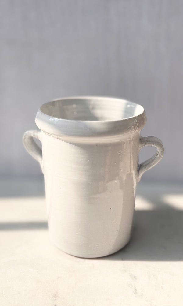 White Double Handle Vase