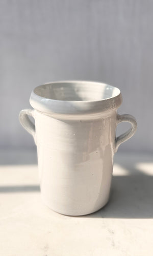 White Double Handle Vase