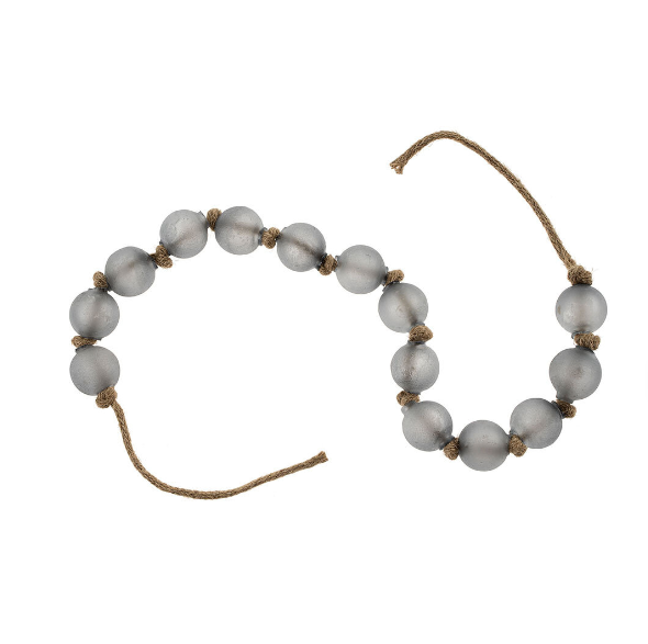 Beach Glass Beads Frosted Grey