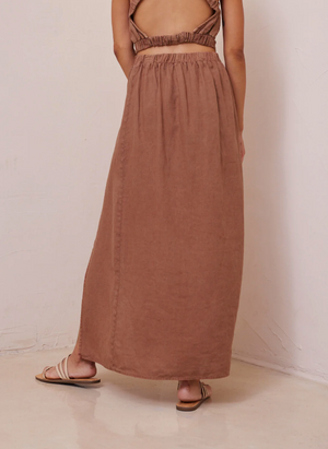 Terracotta Linen Skirt