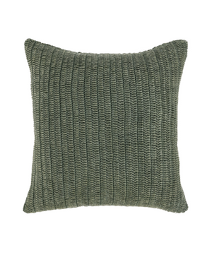 Green Herringbone Woven Pillow