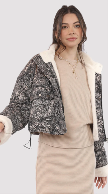 Paisley Quilted Puffer Jacket