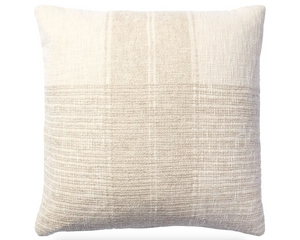 Cream & Beige Striped Plaid Pillow