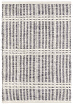 Grey Woven Stripe Wool Rug