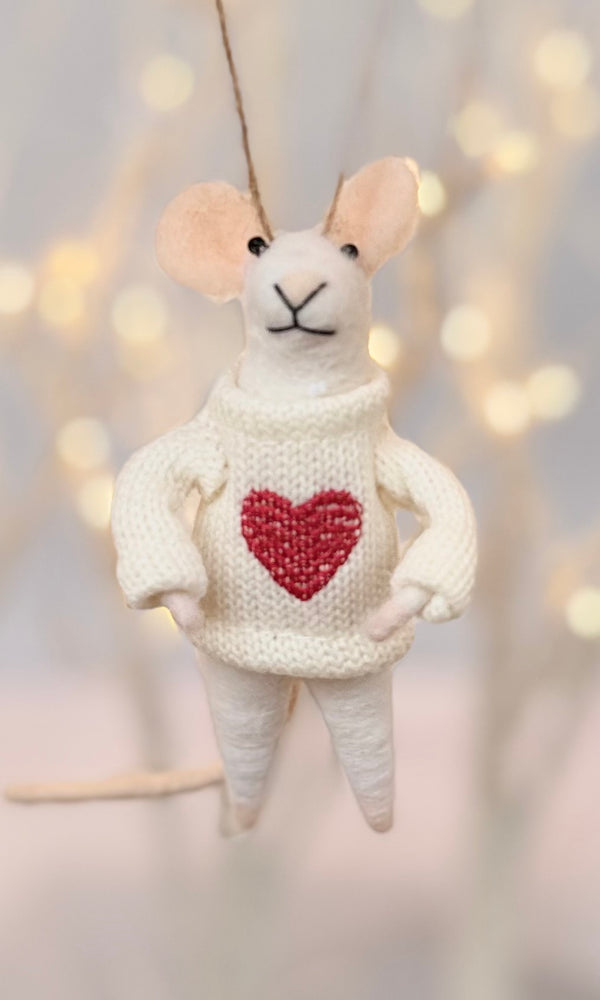 Happy Heart Mouse Ornament
