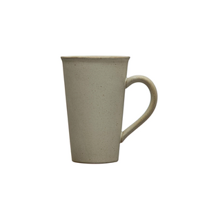 Tapered White Stoneware Mug