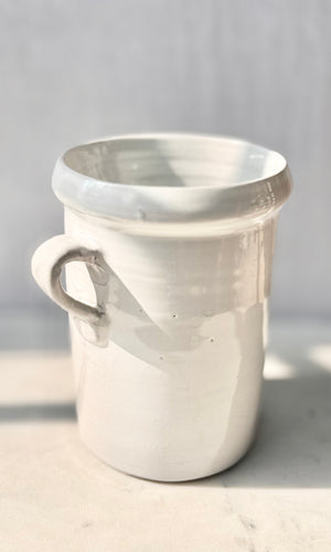 White Double Handle Vase
