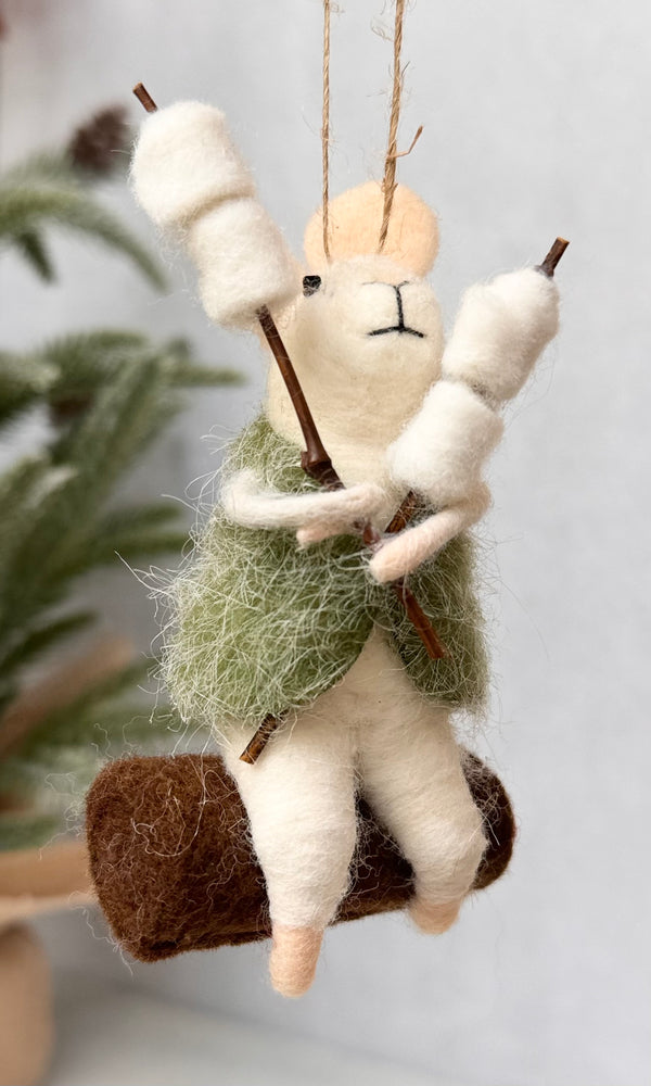 Roasting Ray Marshmallow Mouse Ornament