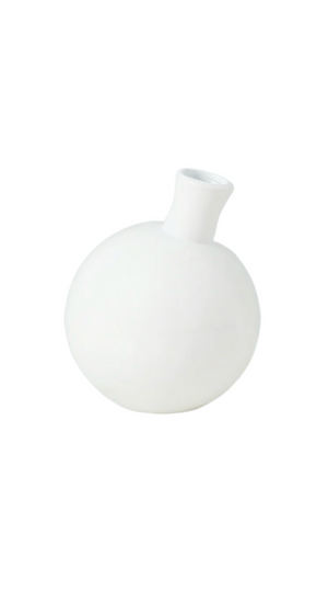
            
                Load image into Gallery viewer, Tilted Sphere Bud Vase | White
            
        