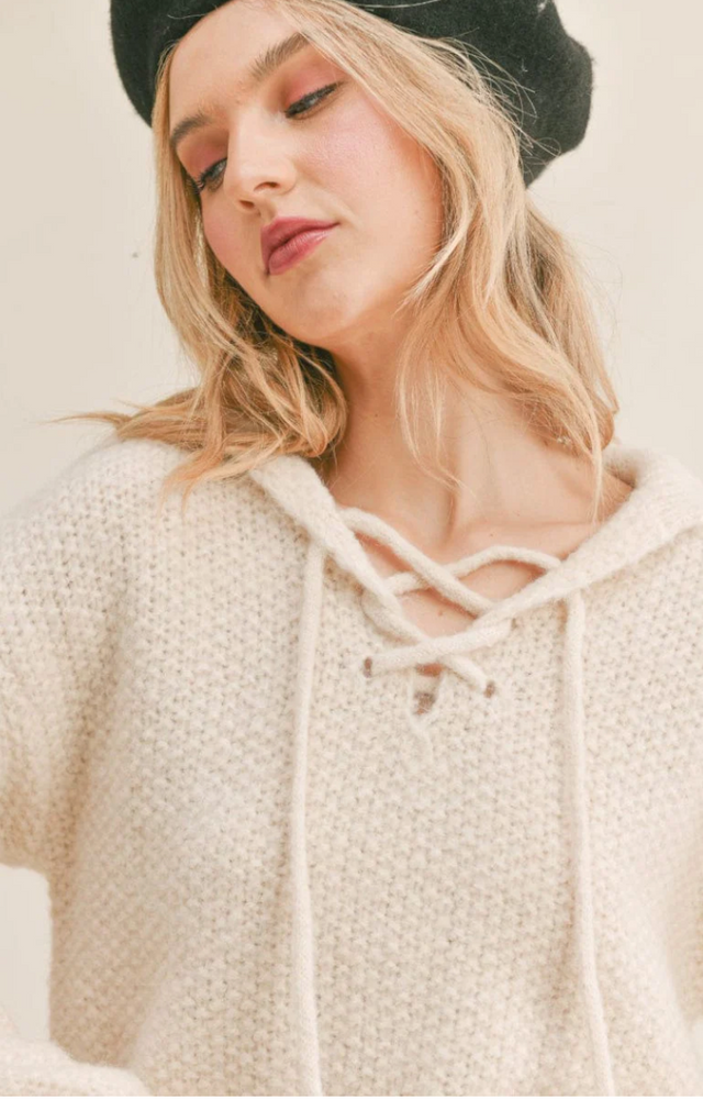 Sophia Lace Up Sweater