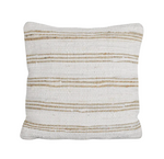 Tan & White Woven Striped Pillow