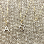 14k Gold + Diamond Initial Necklace