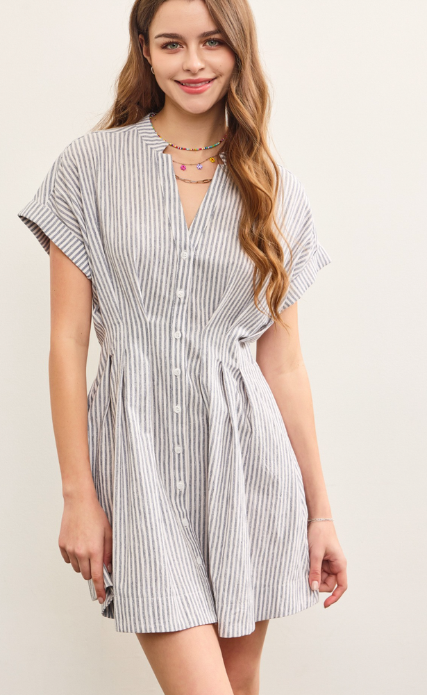 Short Sleeve Stripe Dress