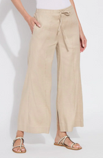 Nixie Drawstring Linen Wide Leg Pant
