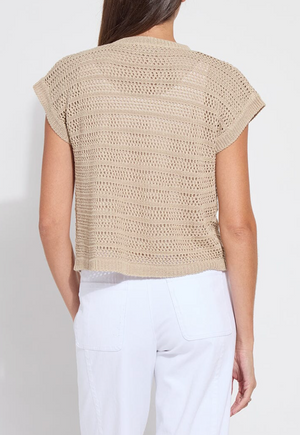 Brisa Linen Mesh Sleeveless Cardigan