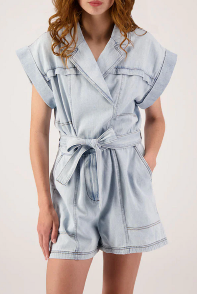 Crossfront Belted Romper