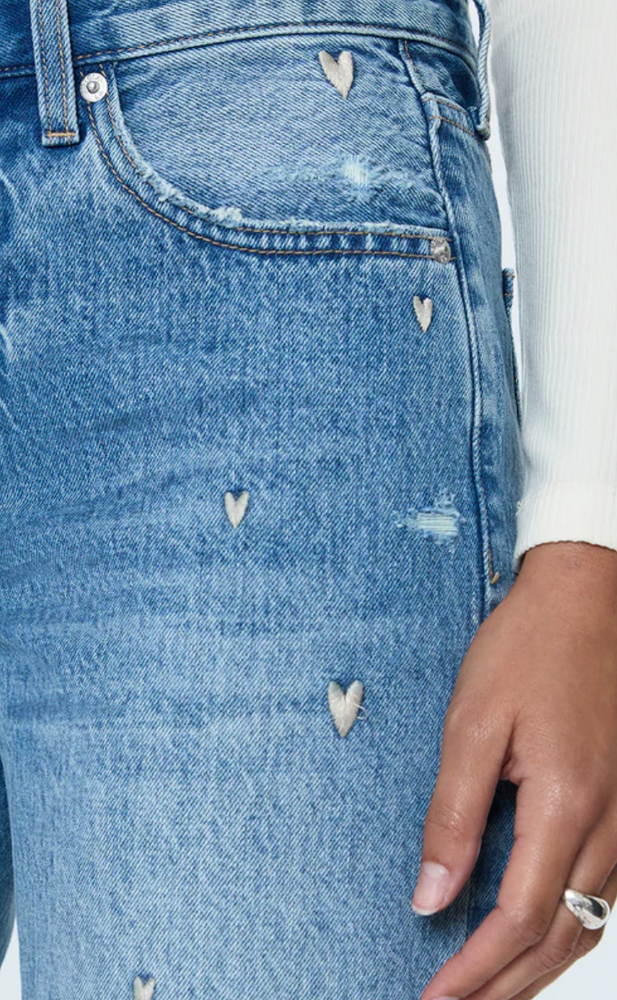 Lexi Mid Rise Bowed Heart Jeans