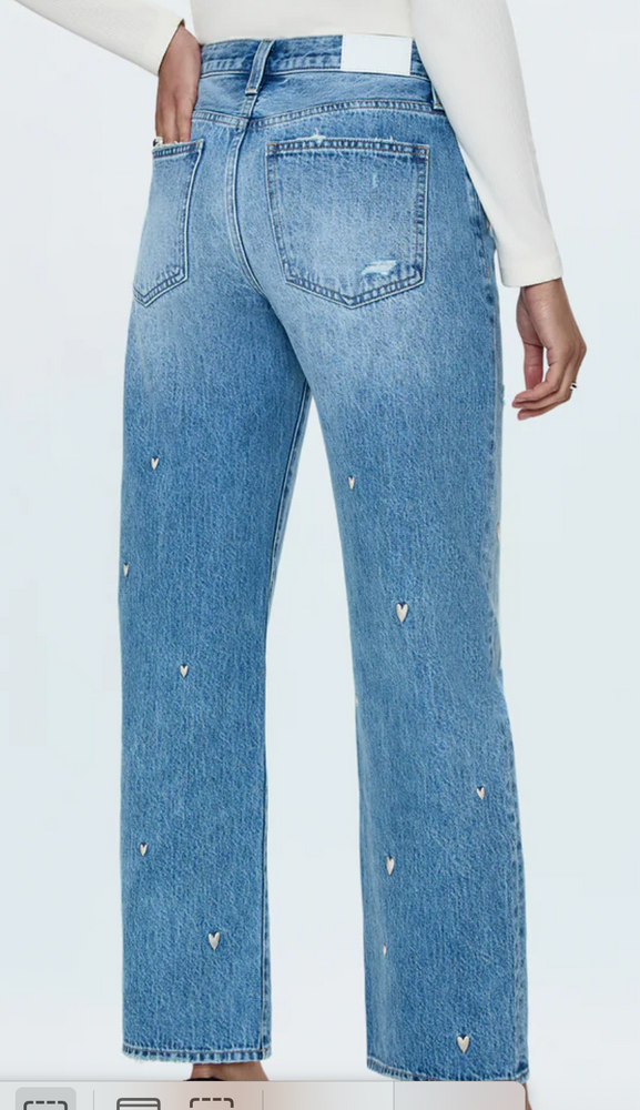 Lexi Mid Rise Bowed Heart Jeans