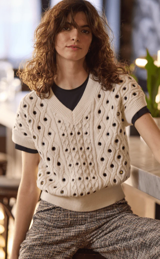 Claudie Eyelet Sweater Vest