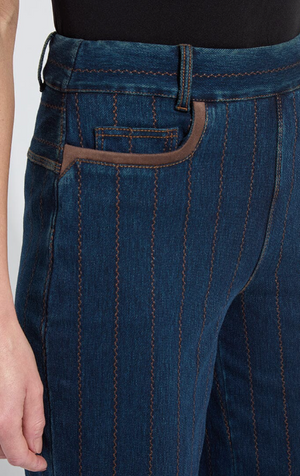 Landon Embroidered Wide Leg Denim