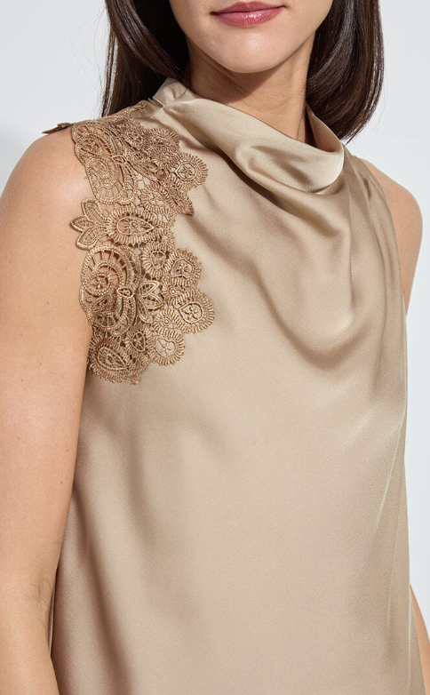 Teresa Guipure Lace Trim Tank