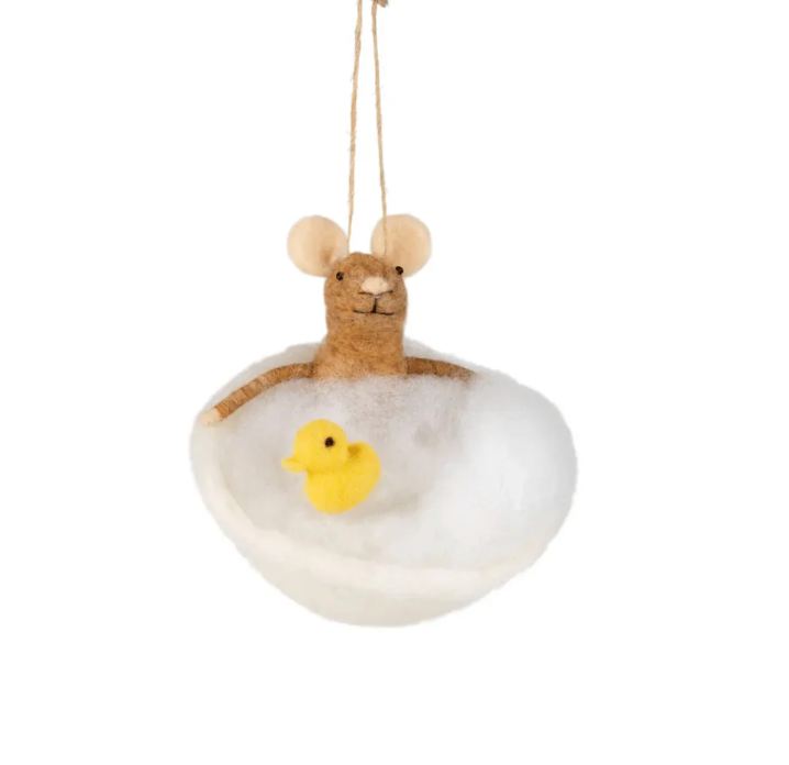 Bubble Bath Mouse Ornament