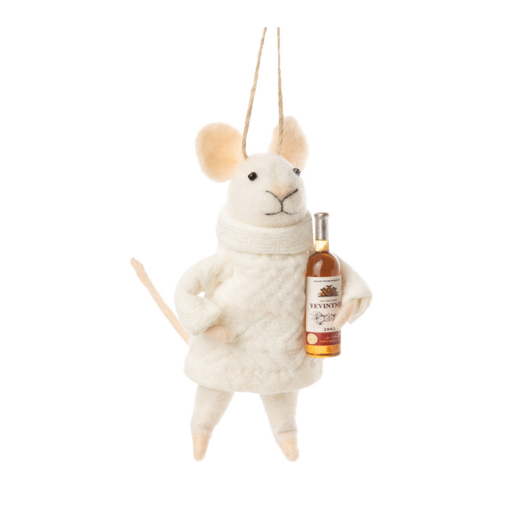 Wine Time Annie Mouse Ornament