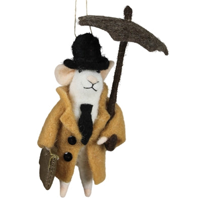 Mouse with Umbrella Ornament