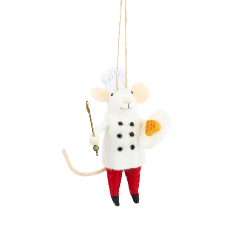 Chef Mouse With Waffle Ornament