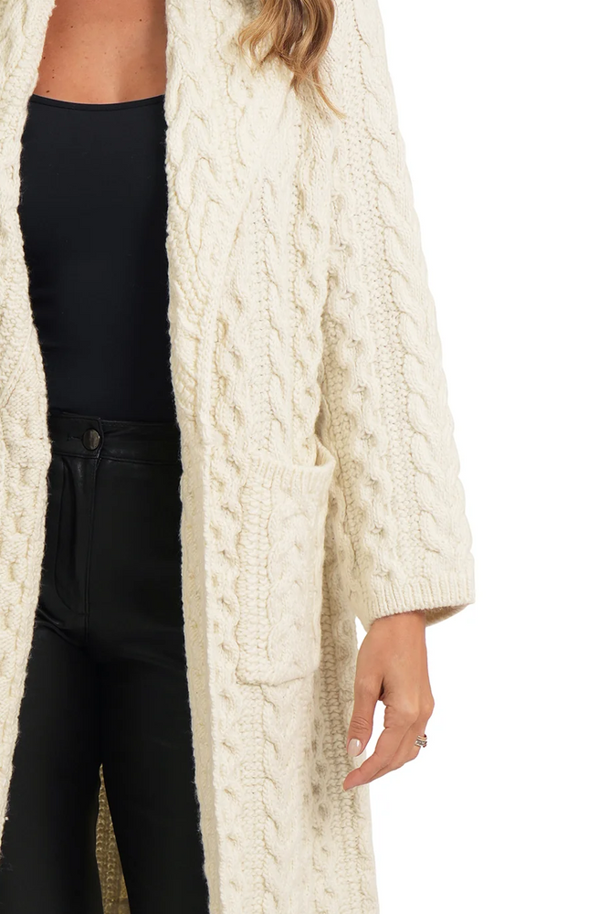 Trevor Long Cable Knit Cardigan