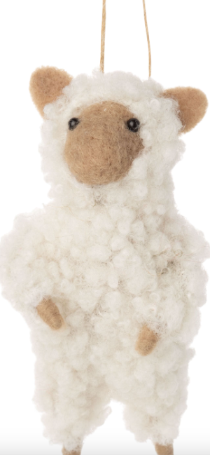 Wooly Sheep Ornament - White