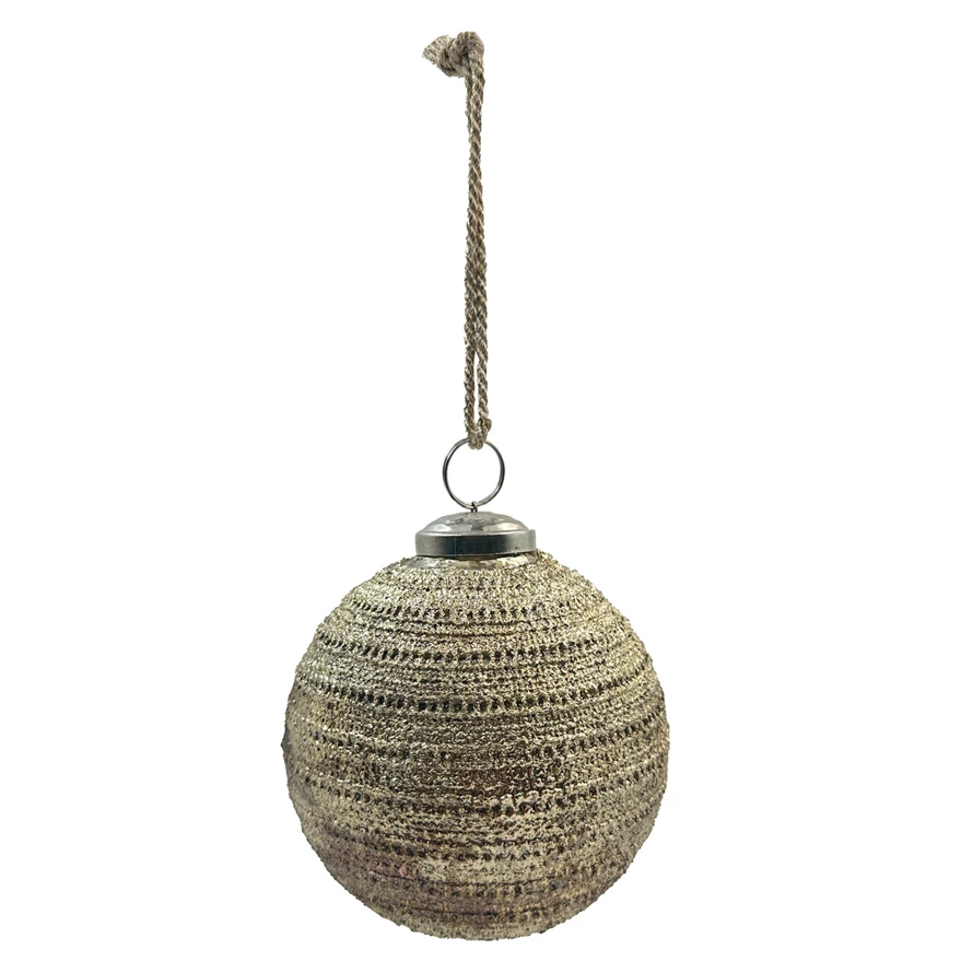Silver Finish Textured Ornament