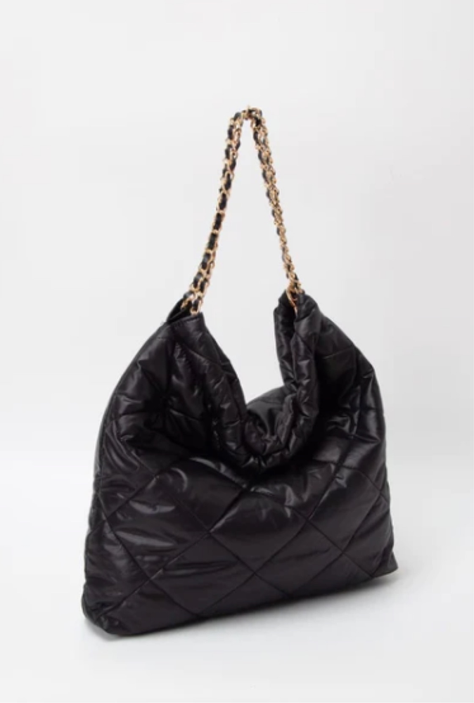 Quilted Puffer Bag with Chain