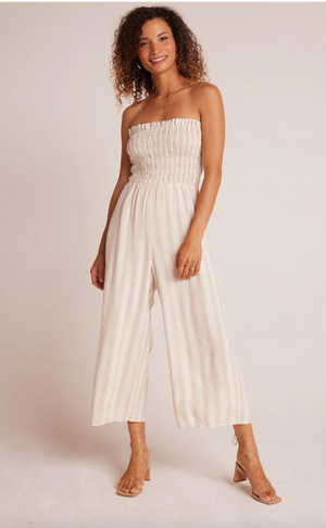 Smocked Strapless Jumpsuit