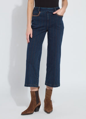 Landon Embroidered Wide Leg Denim