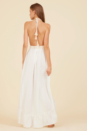 Embroidered Halter Tie Dress The Barefoot Cottage Embroidered Halter Tie Dress The Barefoot Cottage