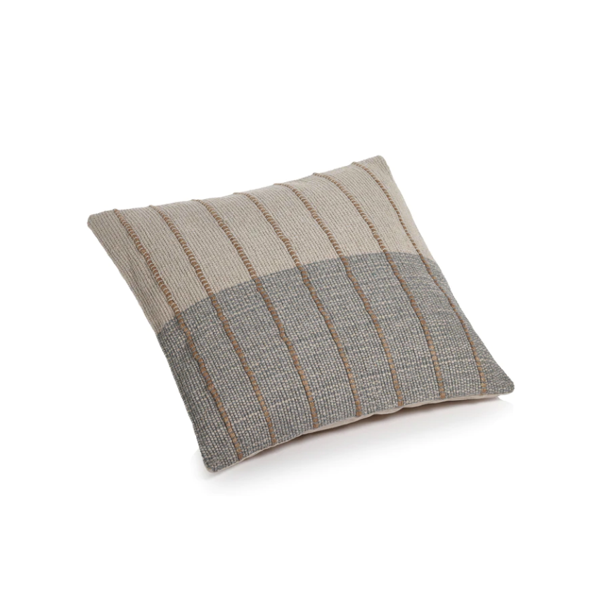 Malaga Cotton Stripe Pillow - Grey