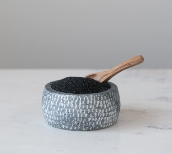 Granite Bowl with Wood Spoon