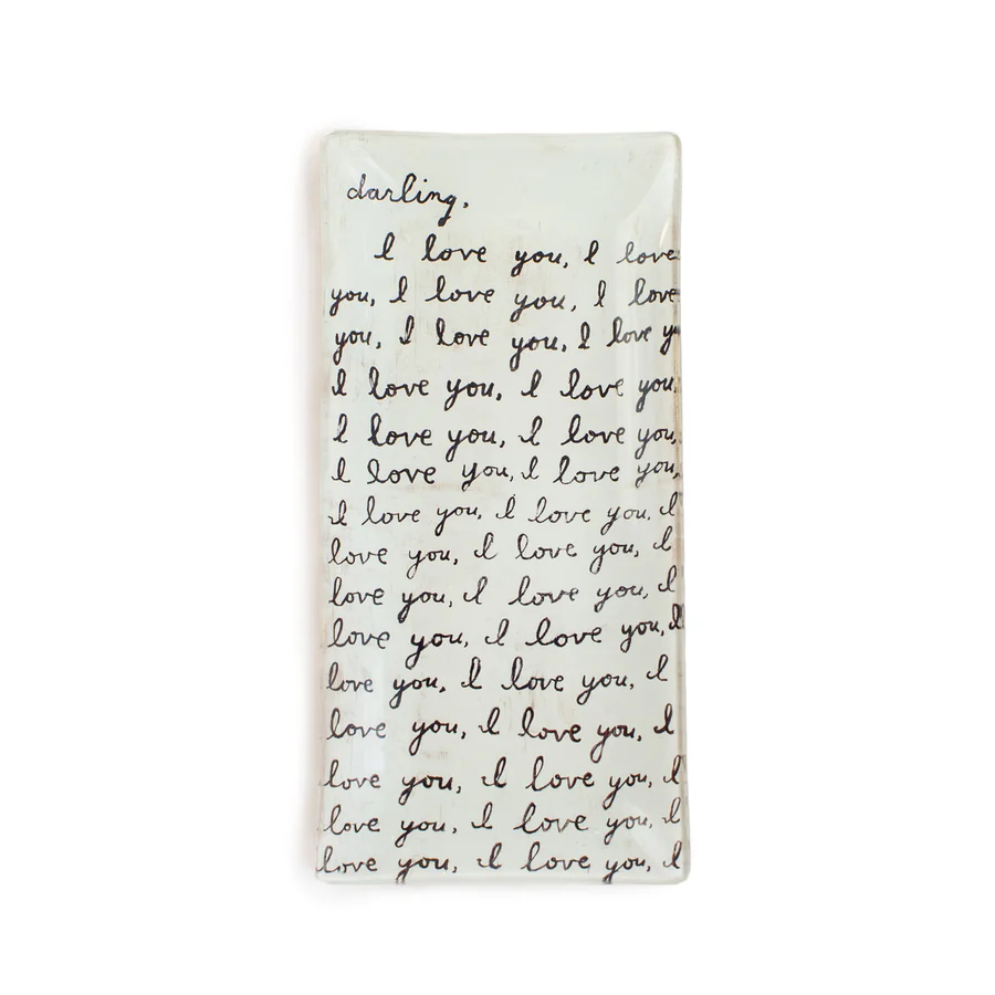 Letter For You Small Rectangle Decoupage Plate