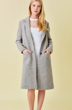 Mid Length Tweed Coat