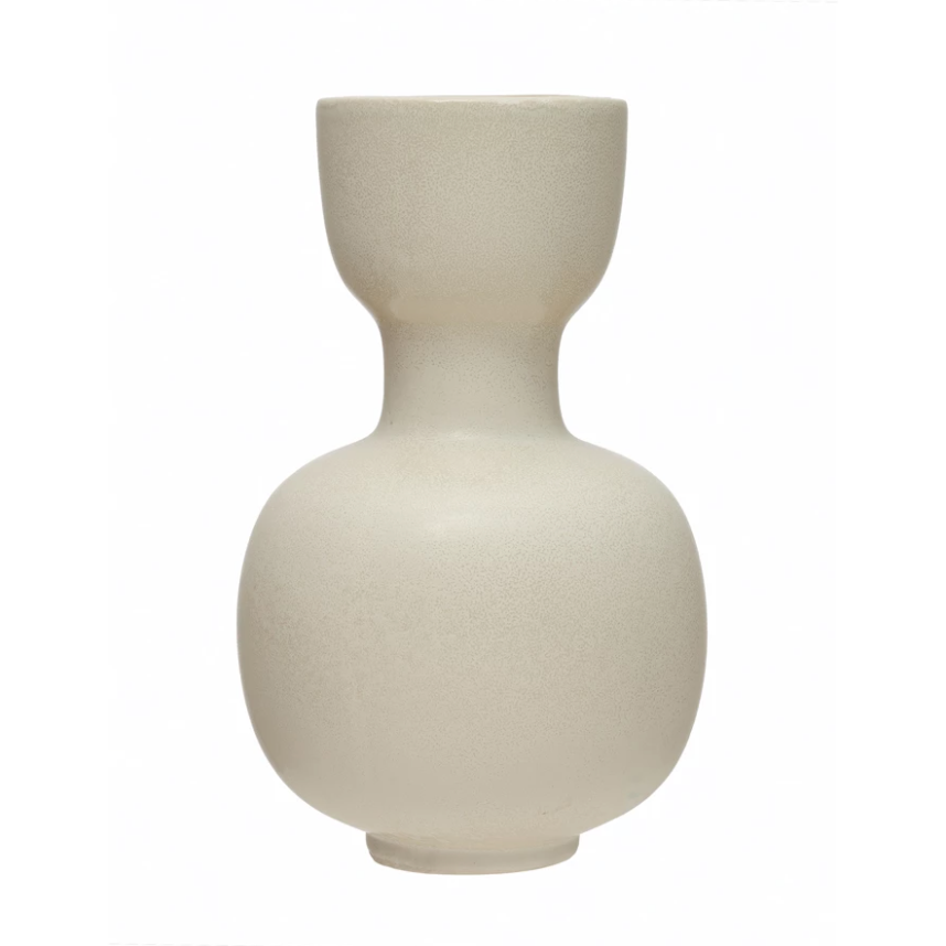 Curved Neck Stoneware Vase