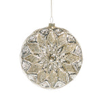 Silver Glitter Disc Ornament
