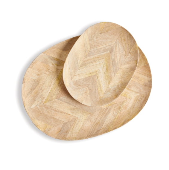 Herringbone Pattern Oval Trays