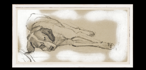 Wall Art, 14x28" Study of a Sleeping Dog 1