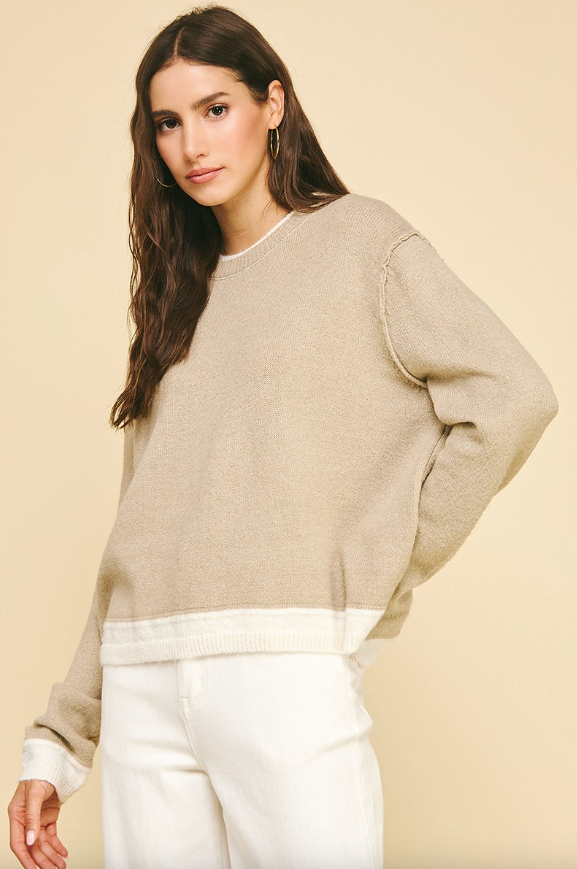 Colorblock Drop Shoulder Sweater